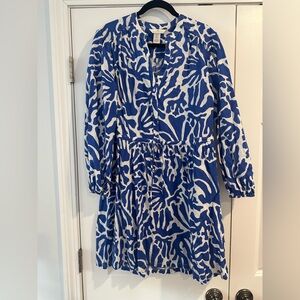 H&M Dress in Blue and White Pattern